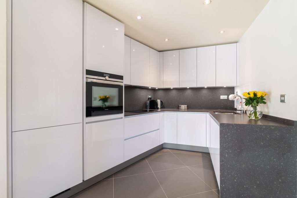 1. High Gloss White Kitchen | Net Worktops, Walthamstow